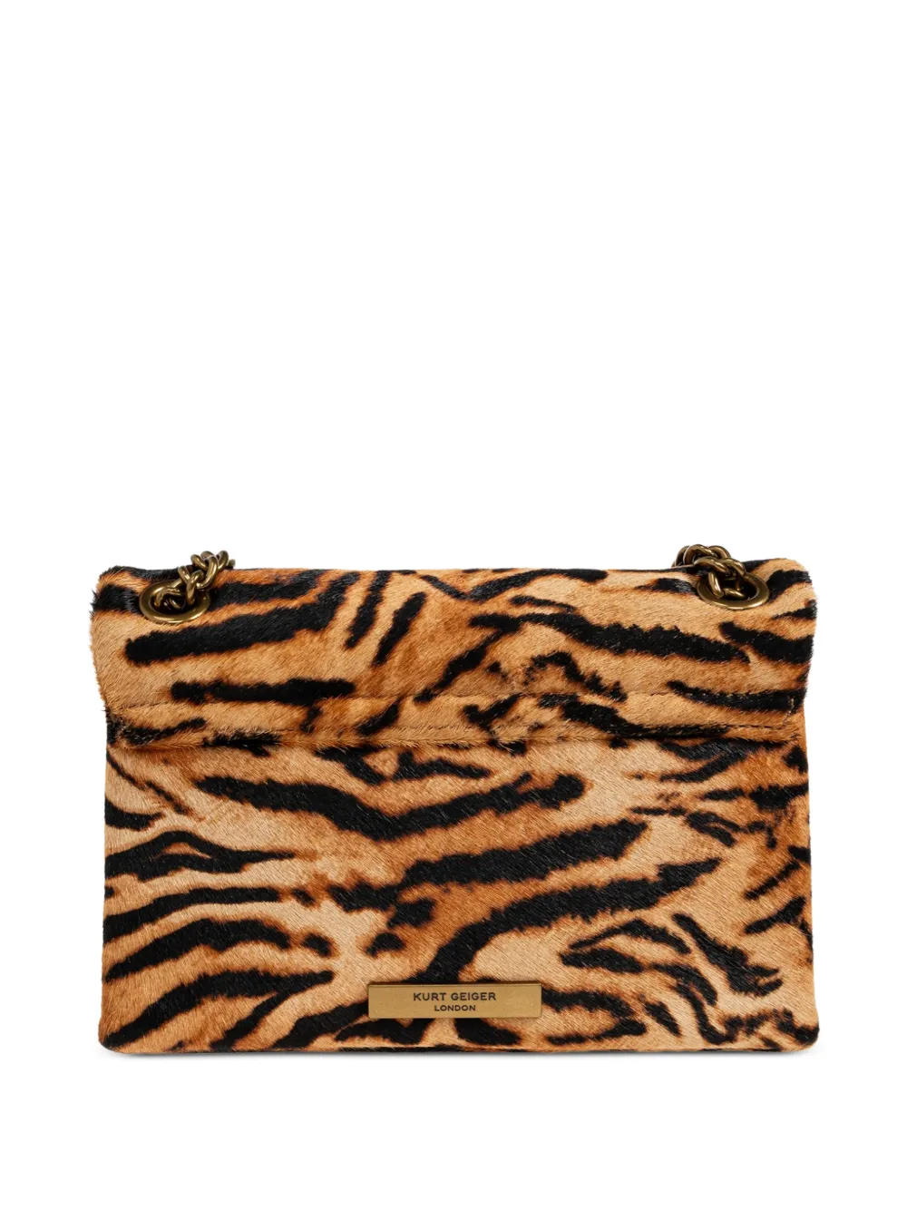 Kurt Geiger London Kensington mini-schoudertas met tijger-print Oranje
