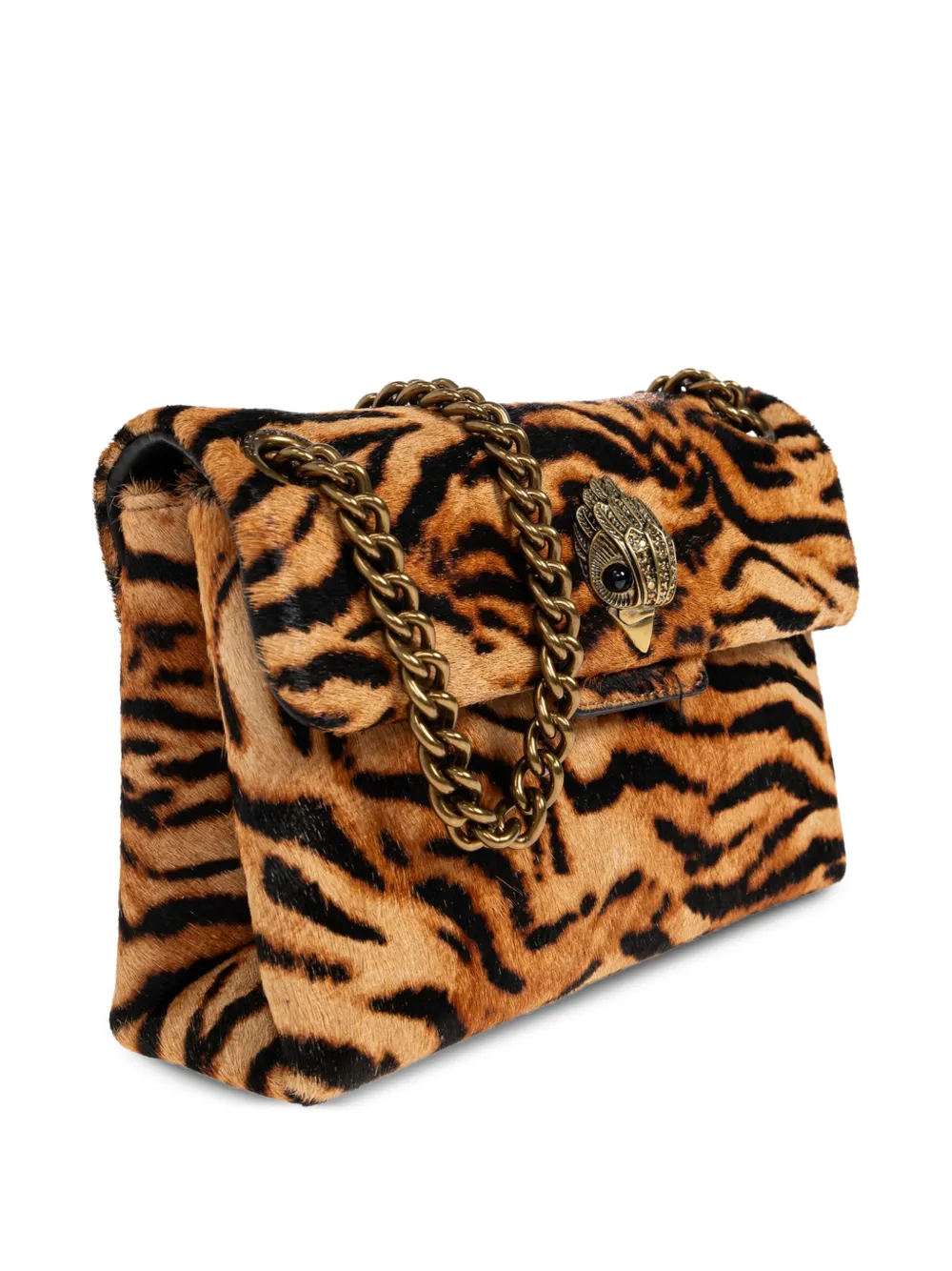 Kurt Geiger London Kensington mini-schoudertas met tijger-print Oranje