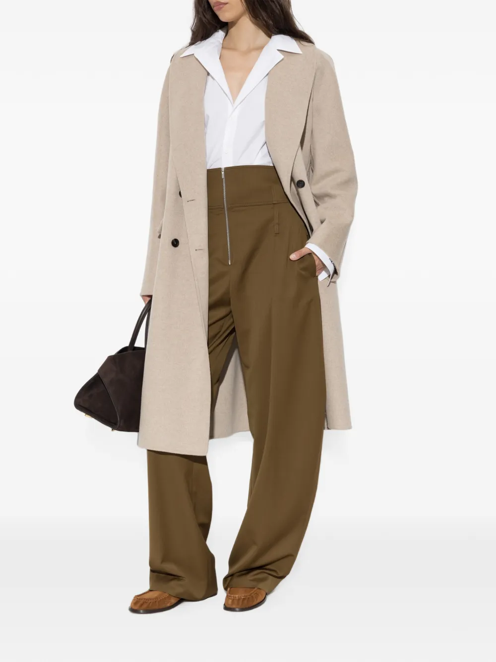 Ferragamo Jas met dubbele rij knopen Beige