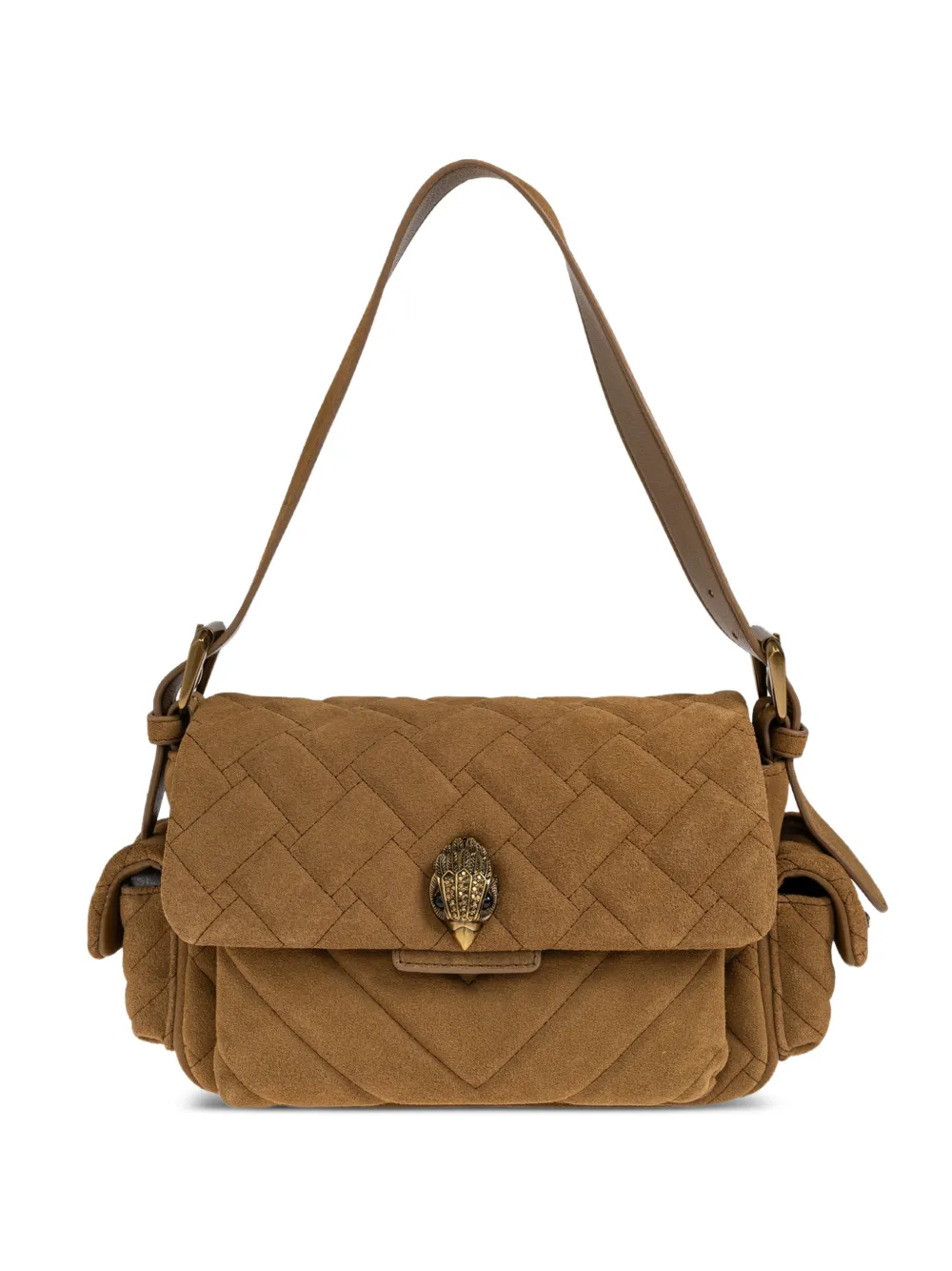 Kurt Geiger London Kensington quilted suede shoulder bag - Braun