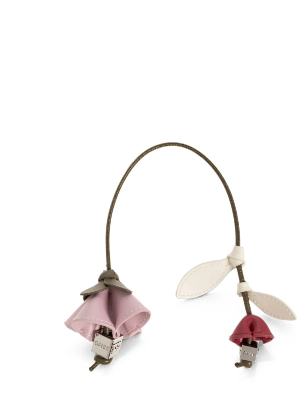 GANNI floral-motif bag charm - Rosa