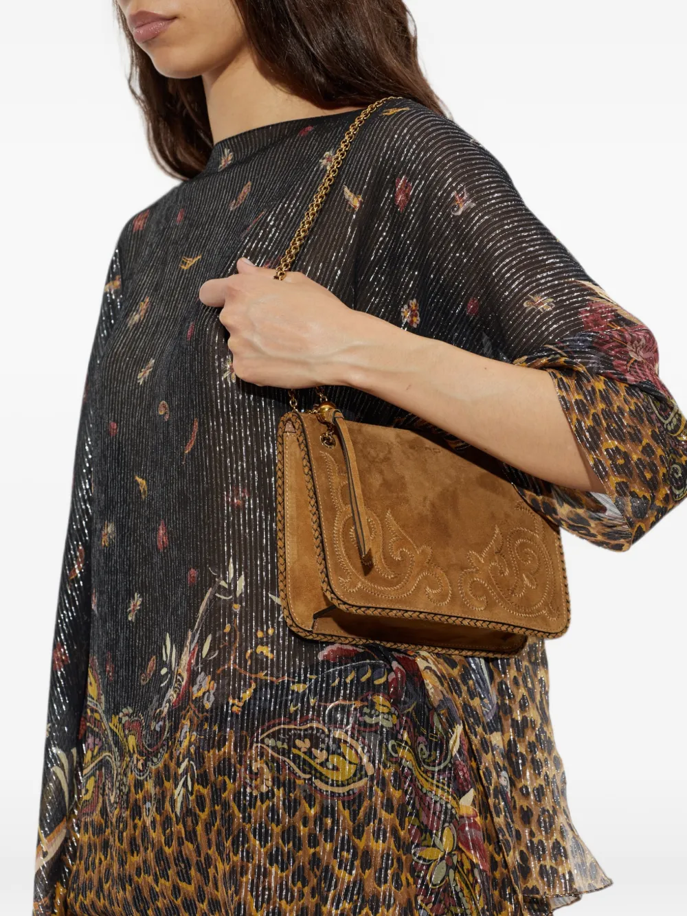 ETRO Suède tas met logo Beige
