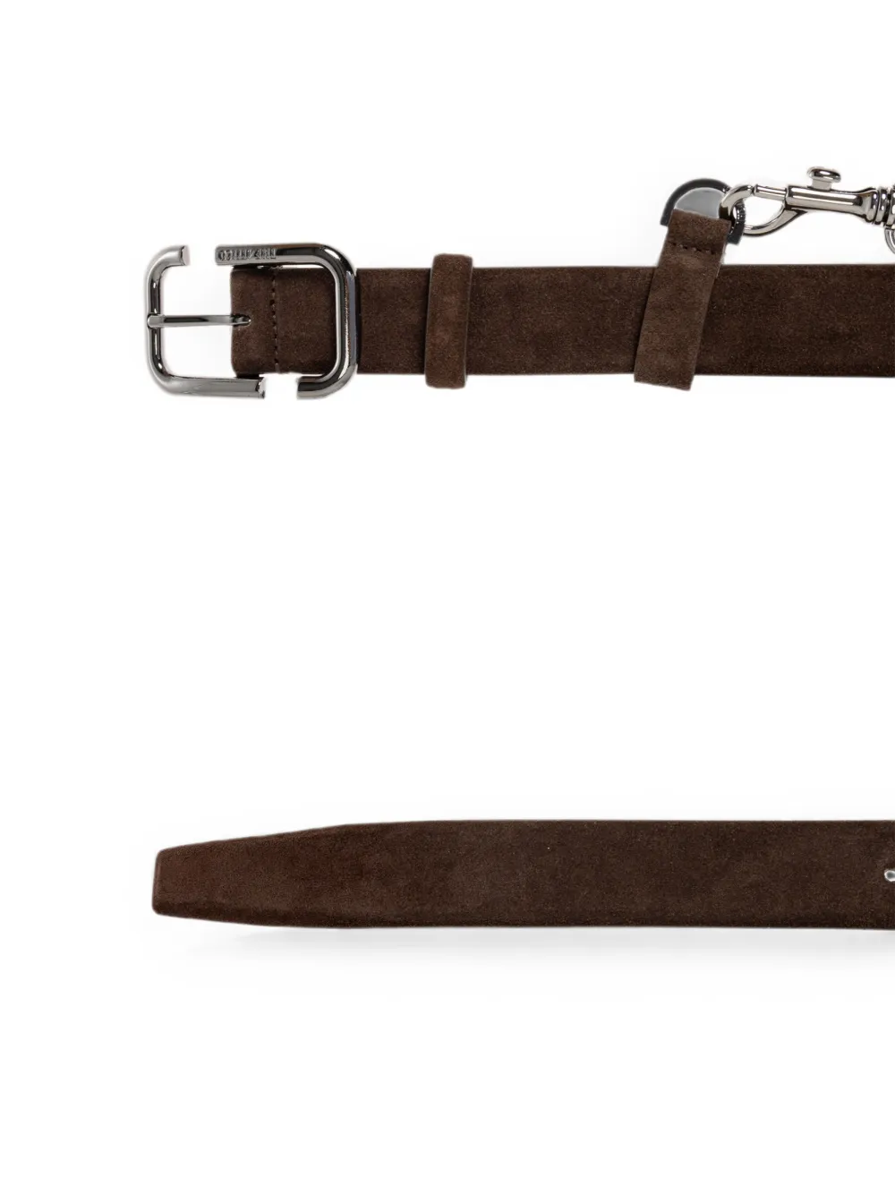 The Attico Suède riem met kettingdetail Bruin
