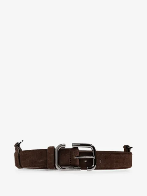 The Attico chain-detail suede belt