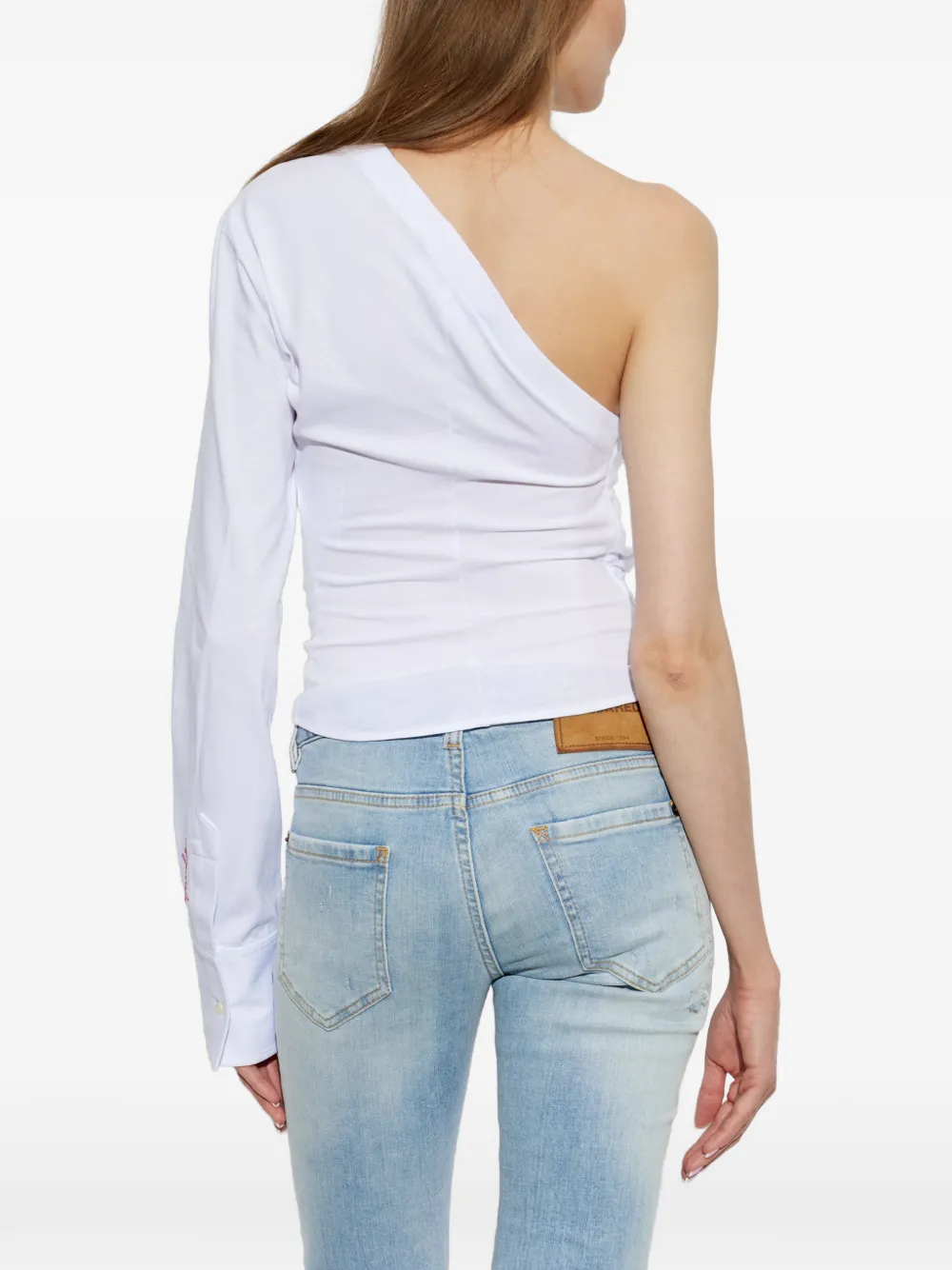 Dsquared2 One-shoulder Ruched Top In Multi