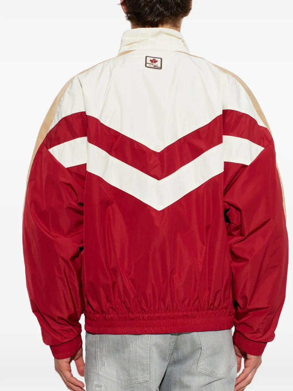 Dsquared2 Chevron-patterned High-neck Bomber Jacket In Multi