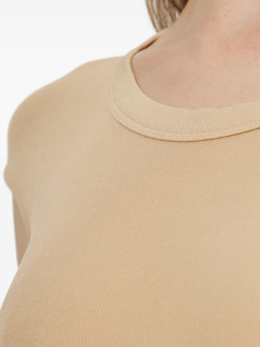 DSQUARED2 Geribbelde body met logo-applicatie Beige