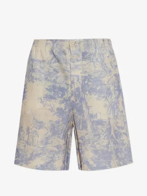 Off-White City Nature linen bowling shorts
