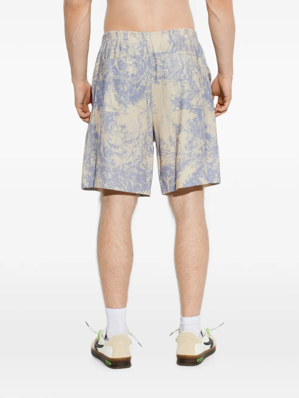 Off-White City Nature linnen bowlingshorts Beige
