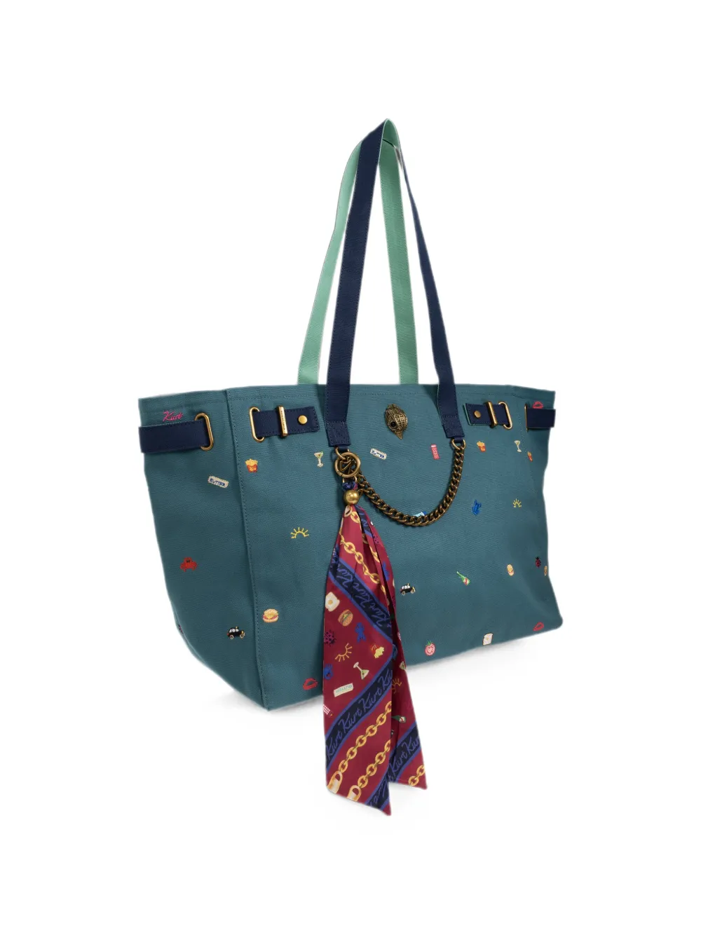 Kurt Geiger London Solane shopper met borduurwerk Groen