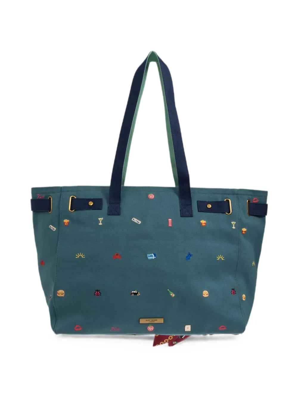 Kurt Geiger London Solane shopper met borduurwerk Groen