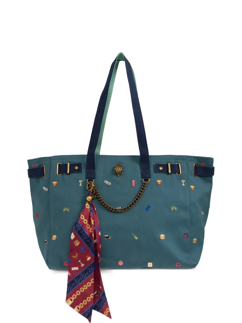 Kurt Geiger London Solane embroidered tote bag - Verde