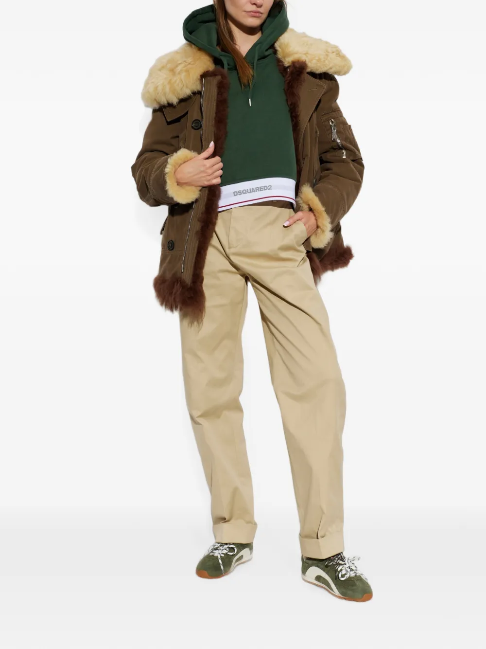 DSQUARED2 Geplooide broek Beige