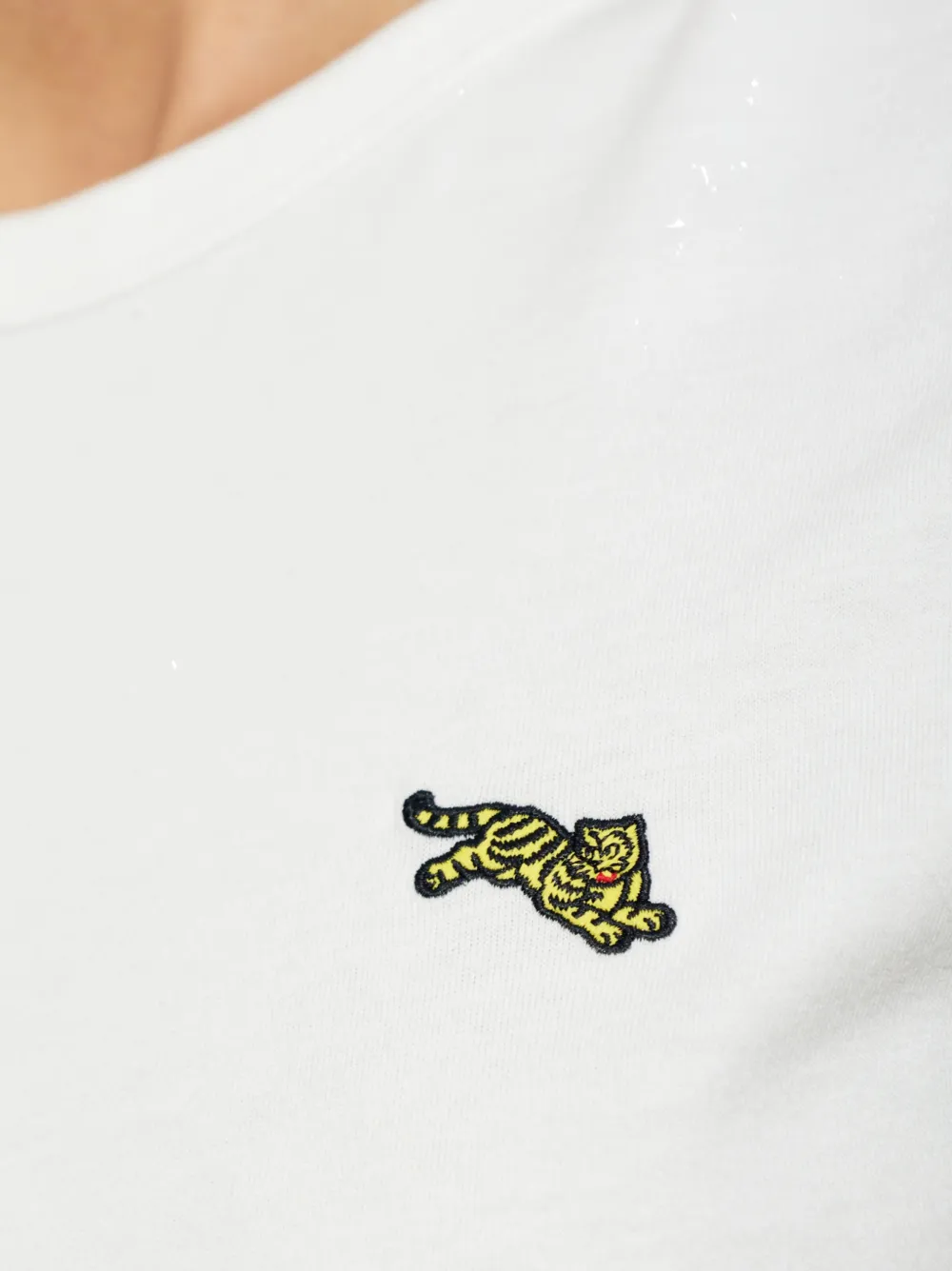 Kenzo Jumping Tiger T-shirt met borduurwerk Wit