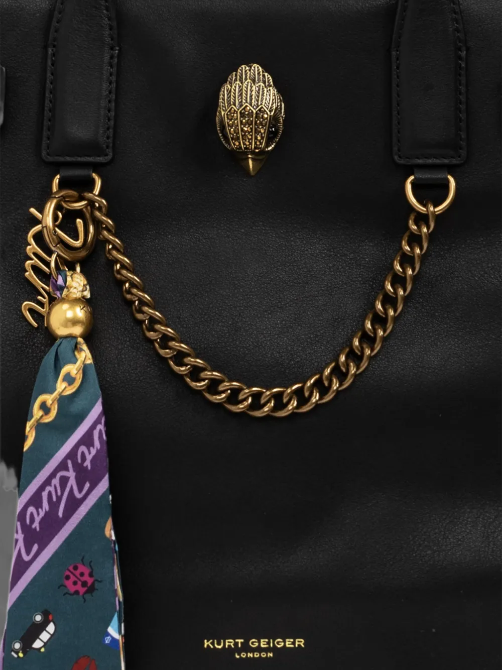Kurt Geiger London Sloane shopper met adelaar-plakkaat Zwart