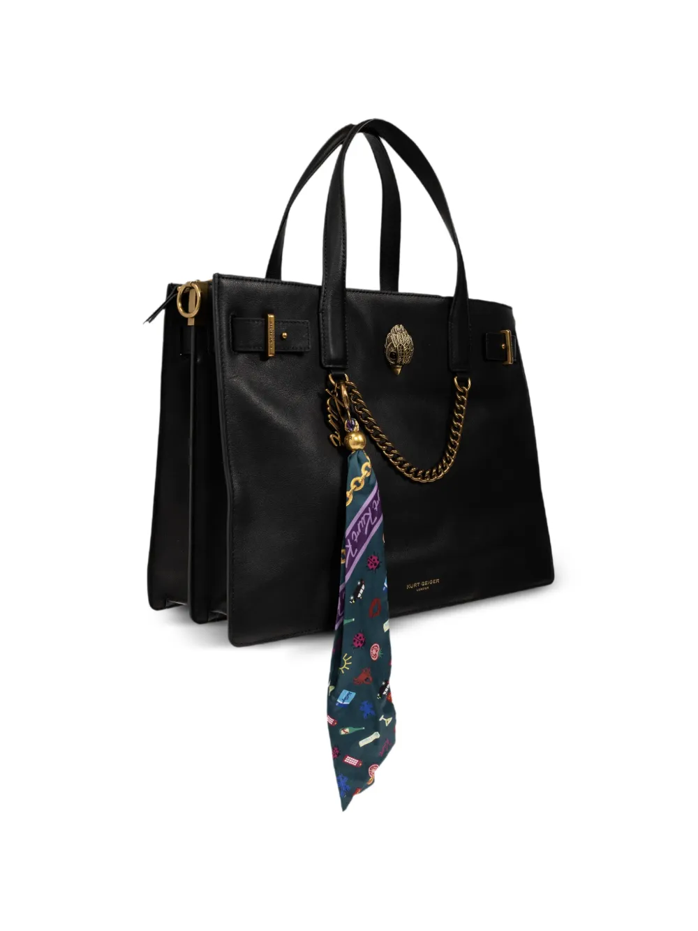 Kurt Geiger London Sloane shopper met adelaar-plakkaat Zwart