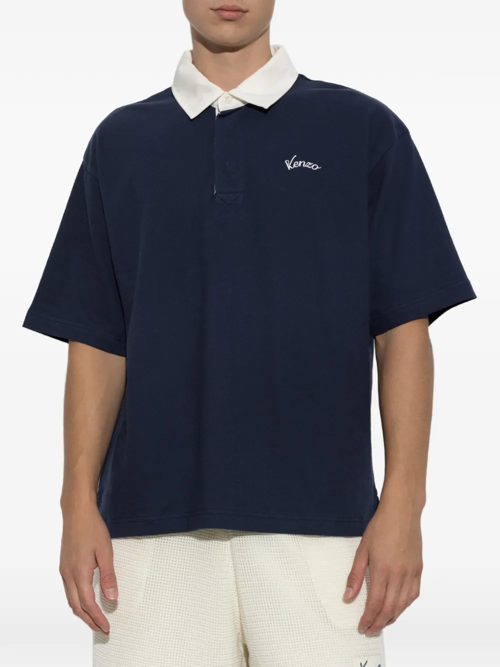 Kenzo Poloshirt met geborduurd logo Blauw