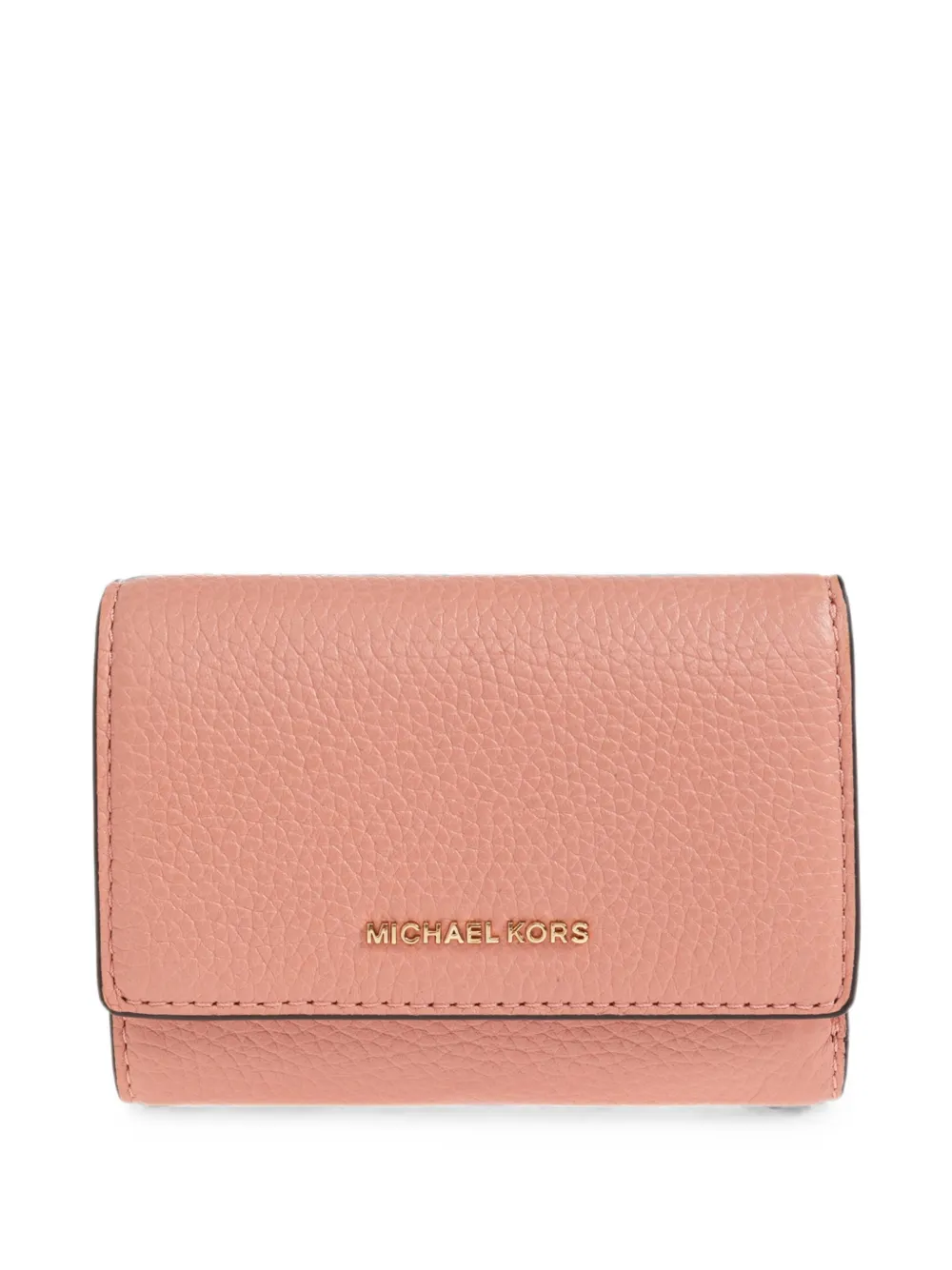 Michael Michael Kors logo-plaque pebbled-leather wallet - Rosa