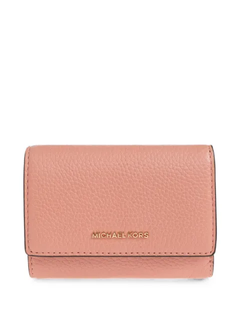 Michael Michael Kors logo-plaque pebbled-leather wallet