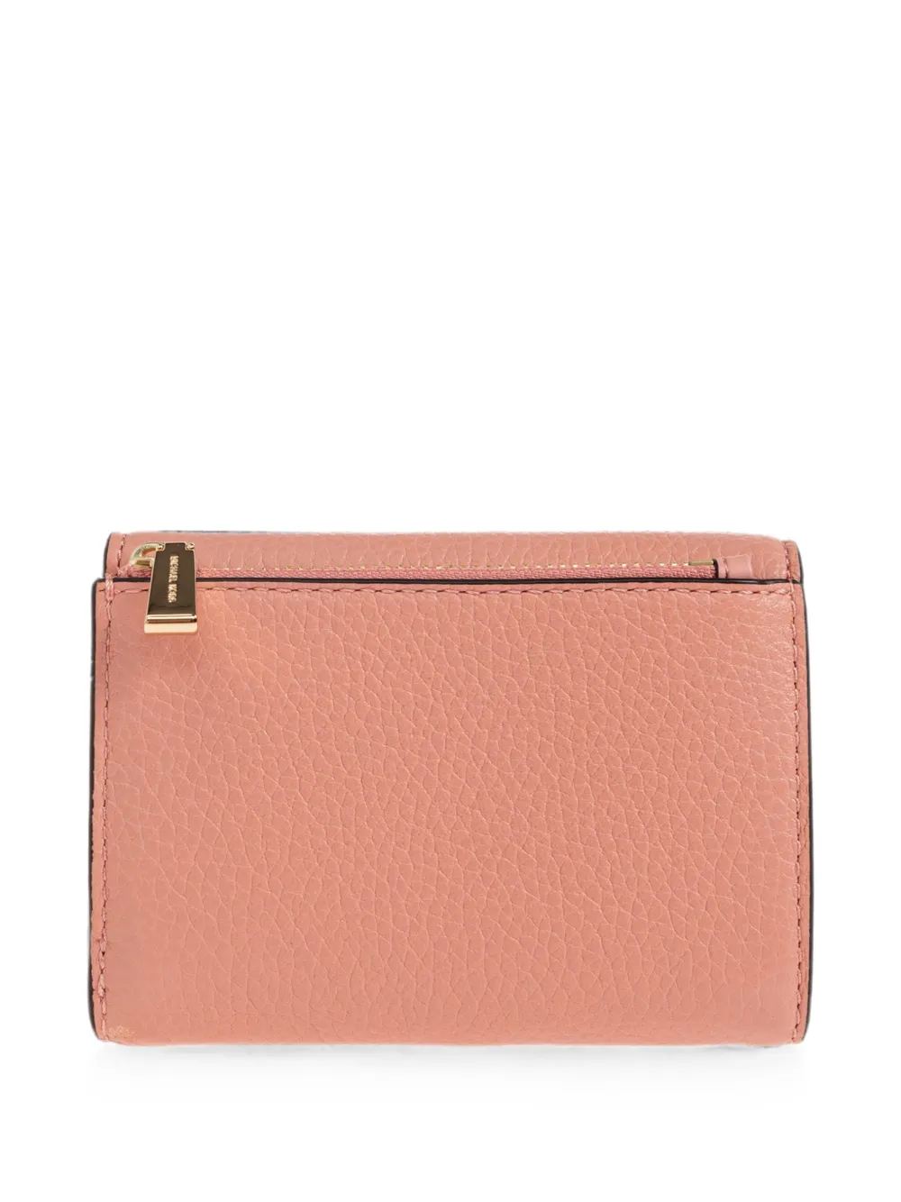 Michael Kors logo-plaque pebbled-leather wallet Roze