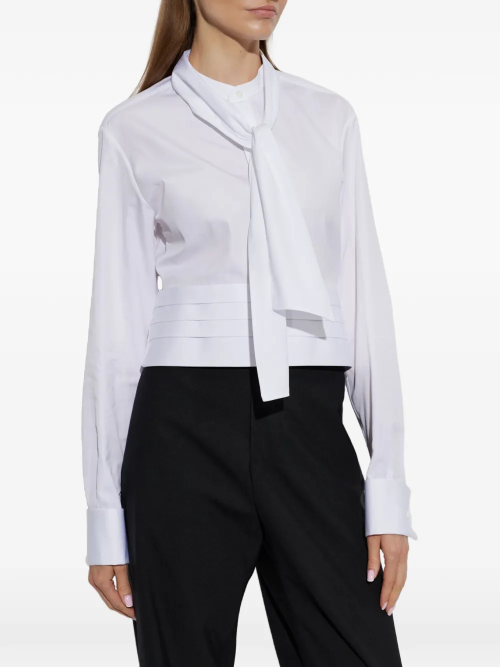 DSQUARED2 Geplooide blouse met strikkraag Wit