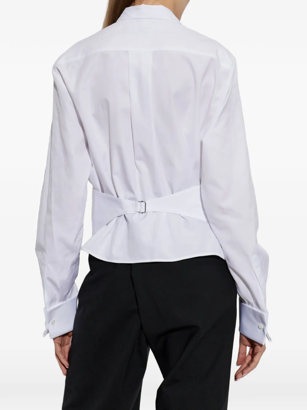 DSQUARED2 Geplooide blouse met strikkraag Wit