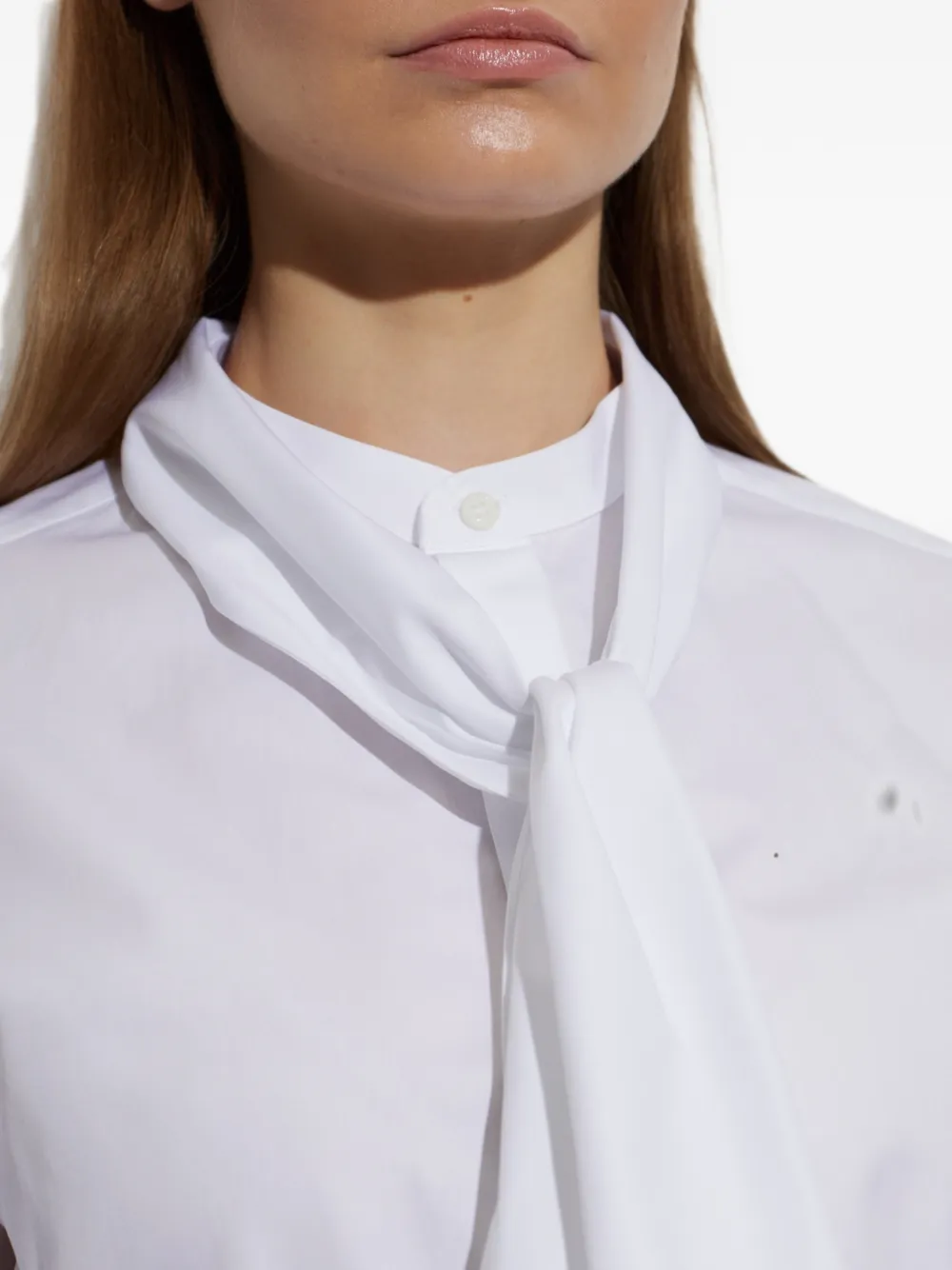 DSQUARED2 Geplooide blouse met strikkraag Wit