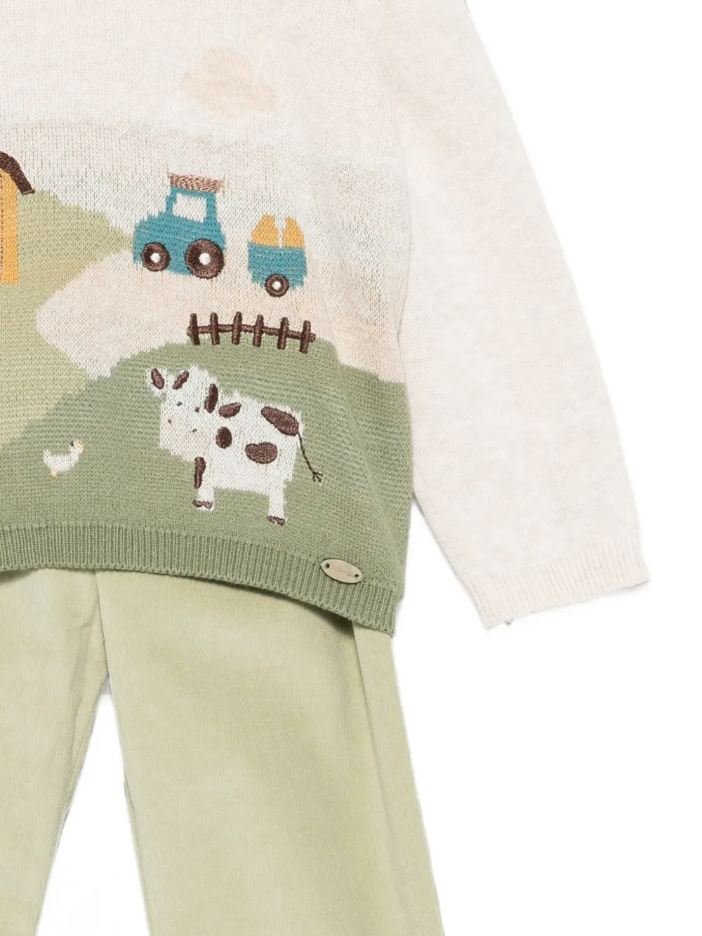Mayoral Ribfluwelen broekset met boerderij-intarsia Beige