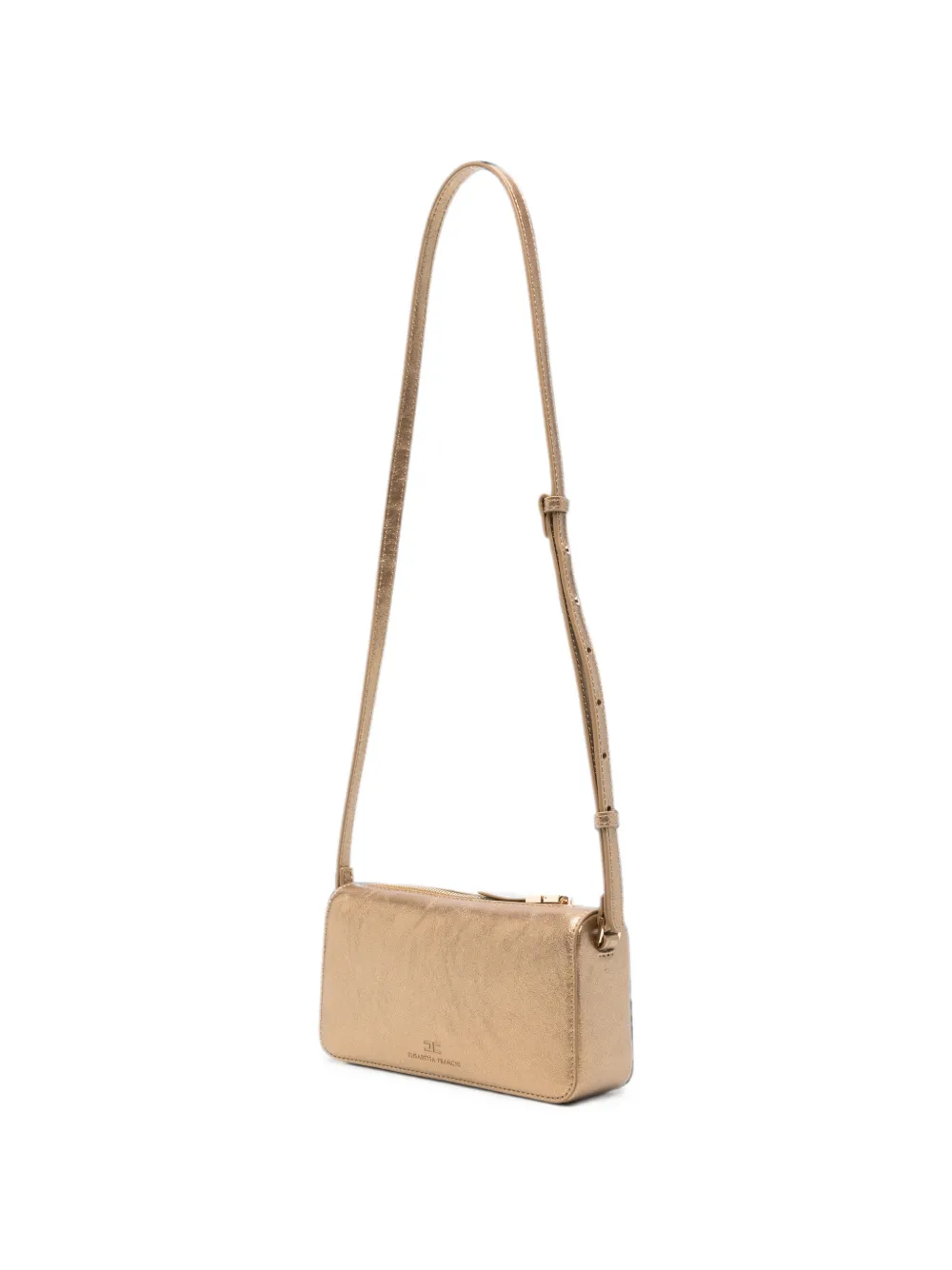 Elisabetta Franchi Kids Metallic schoudertas met logo-reliëf Goud
