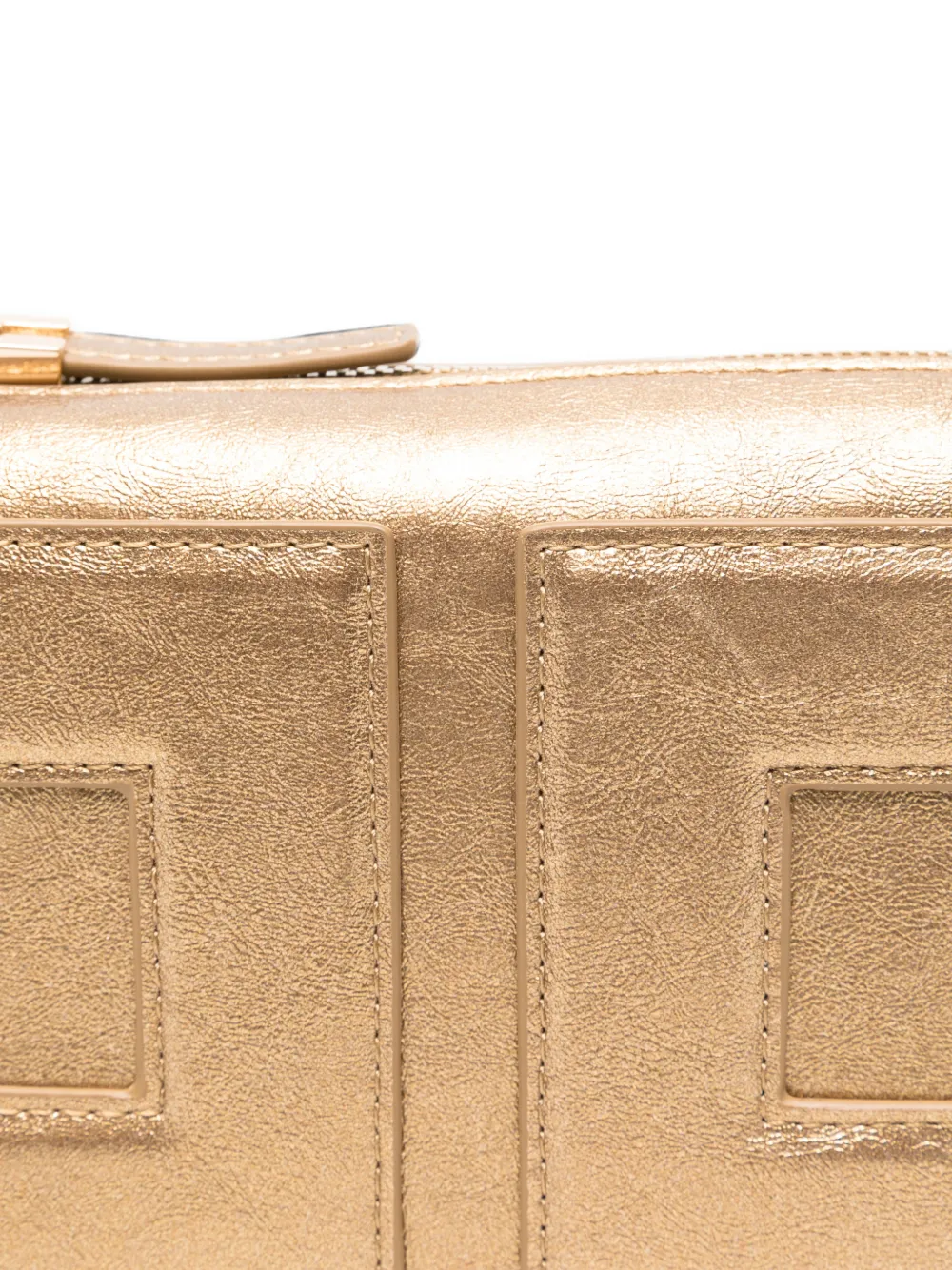 Elisabetta Franchi Kids Metallic schoudertas met logo-reliëf Goud
