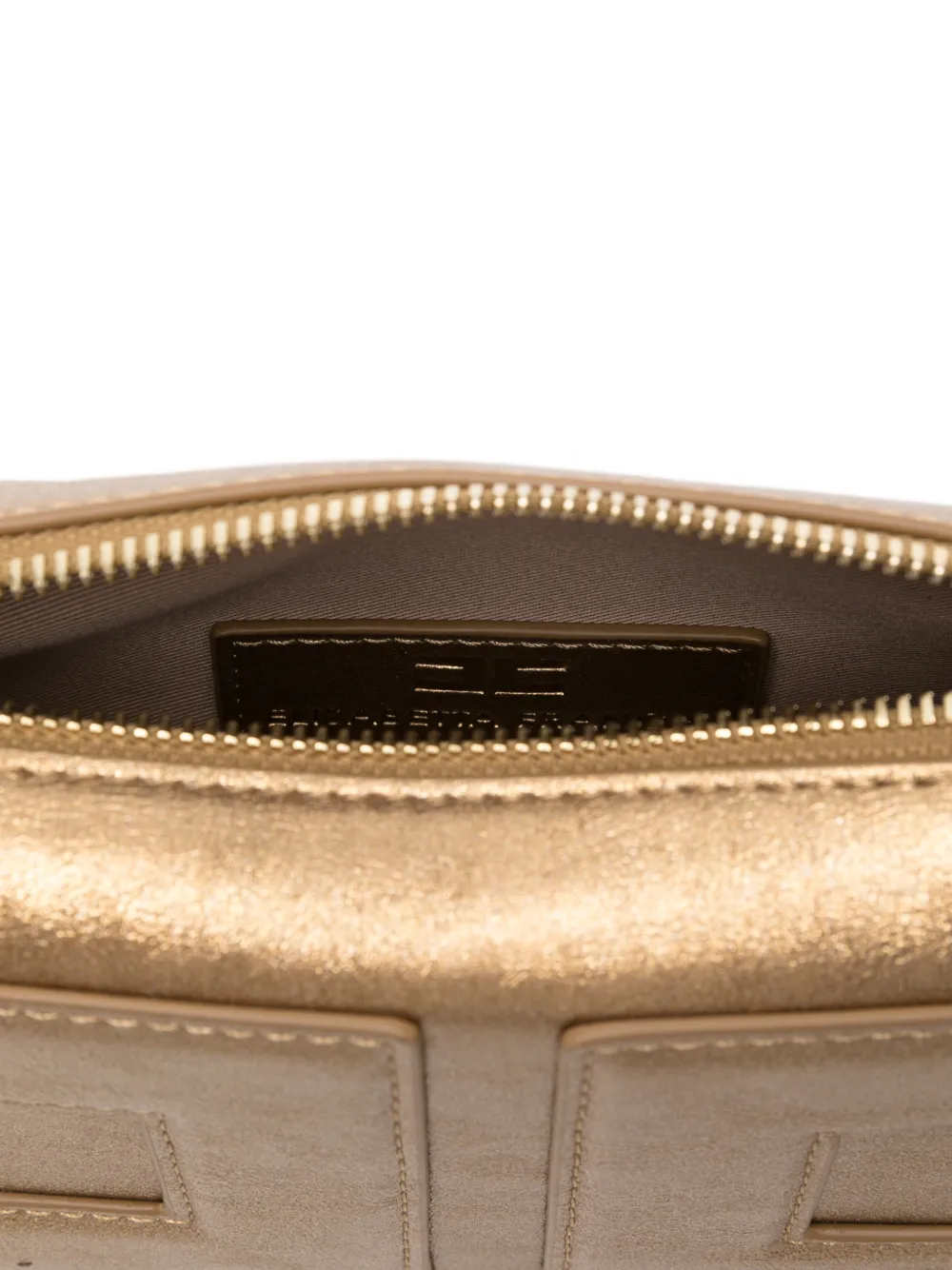 Elisabetta Franchi Kids Metallic schoudertas met logo-reliëf Goud