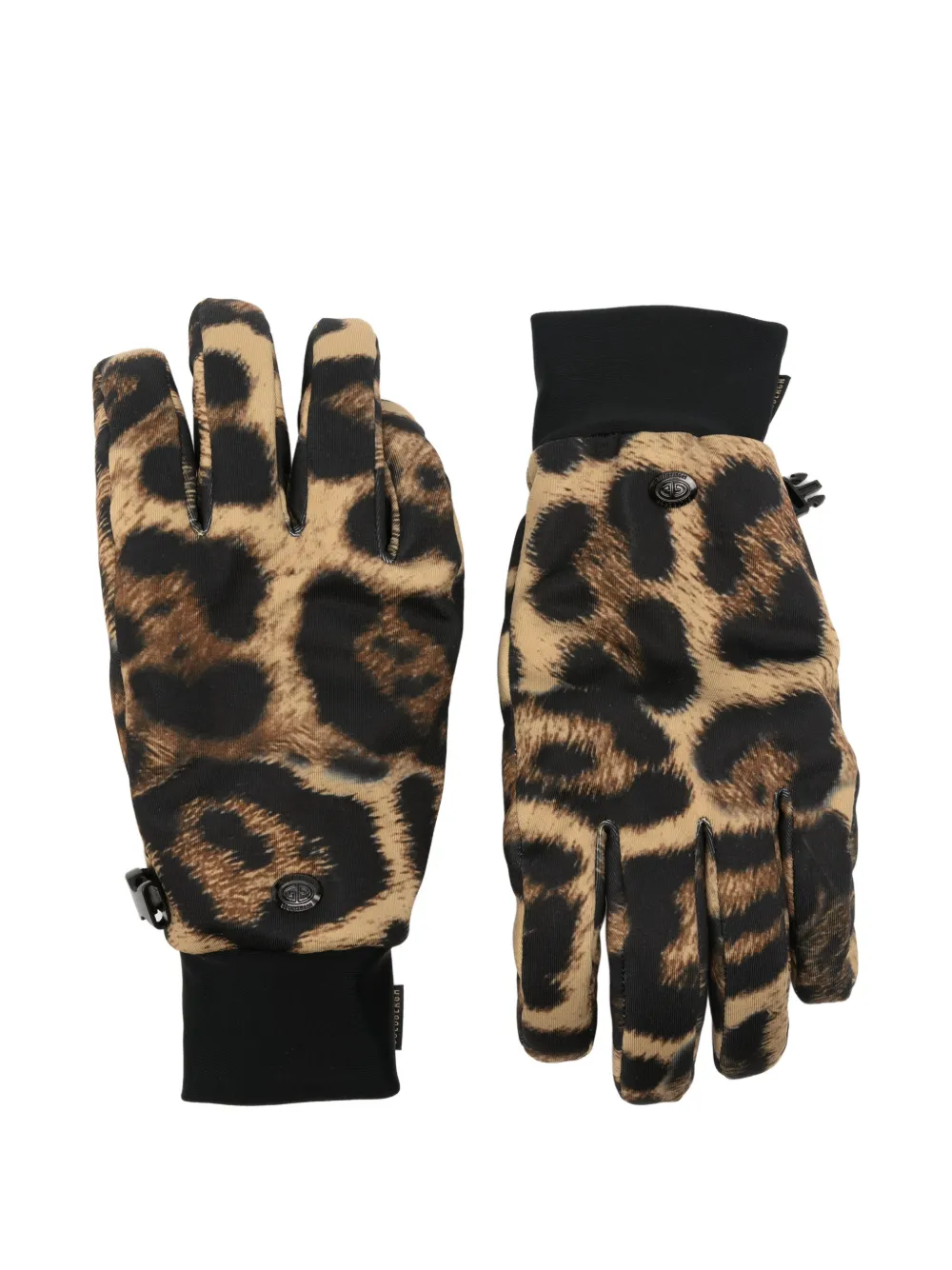Goldbergh Softy handschoenen met luipaardprint Zwart