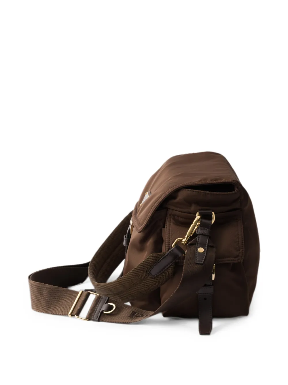 Prada Grote Explore Re-Nylon schoudertas met klep Bruin