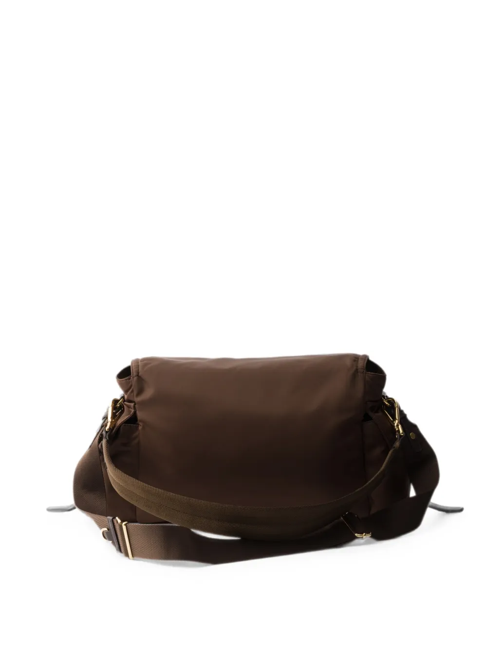 Prada Grote Explore Re-Nylon schoudertas met klep Bruin