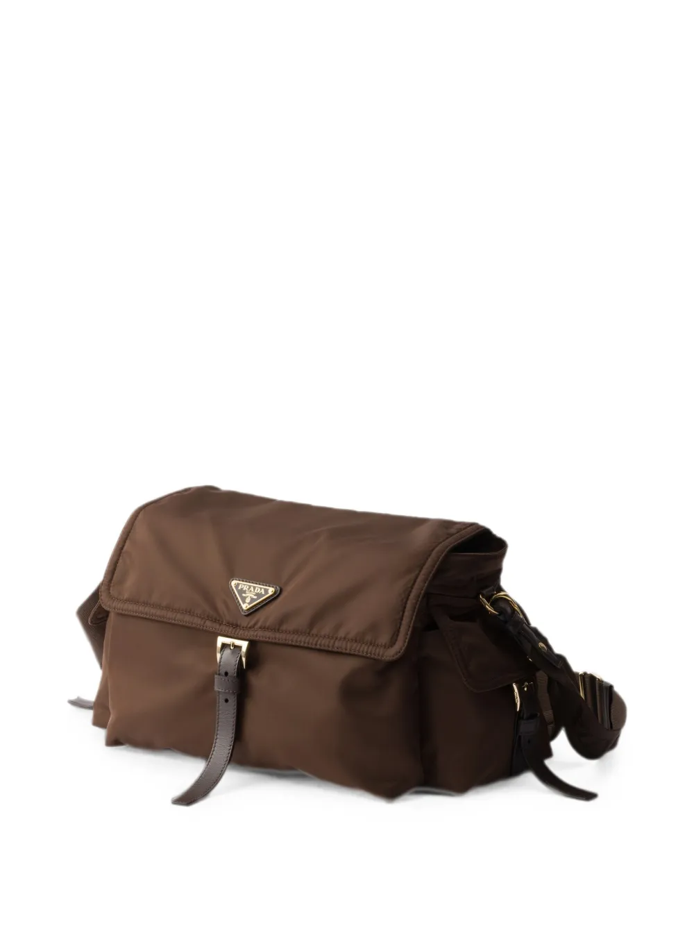 Prada Grote Explore Re-Nylon schoudertas met klep Bruin