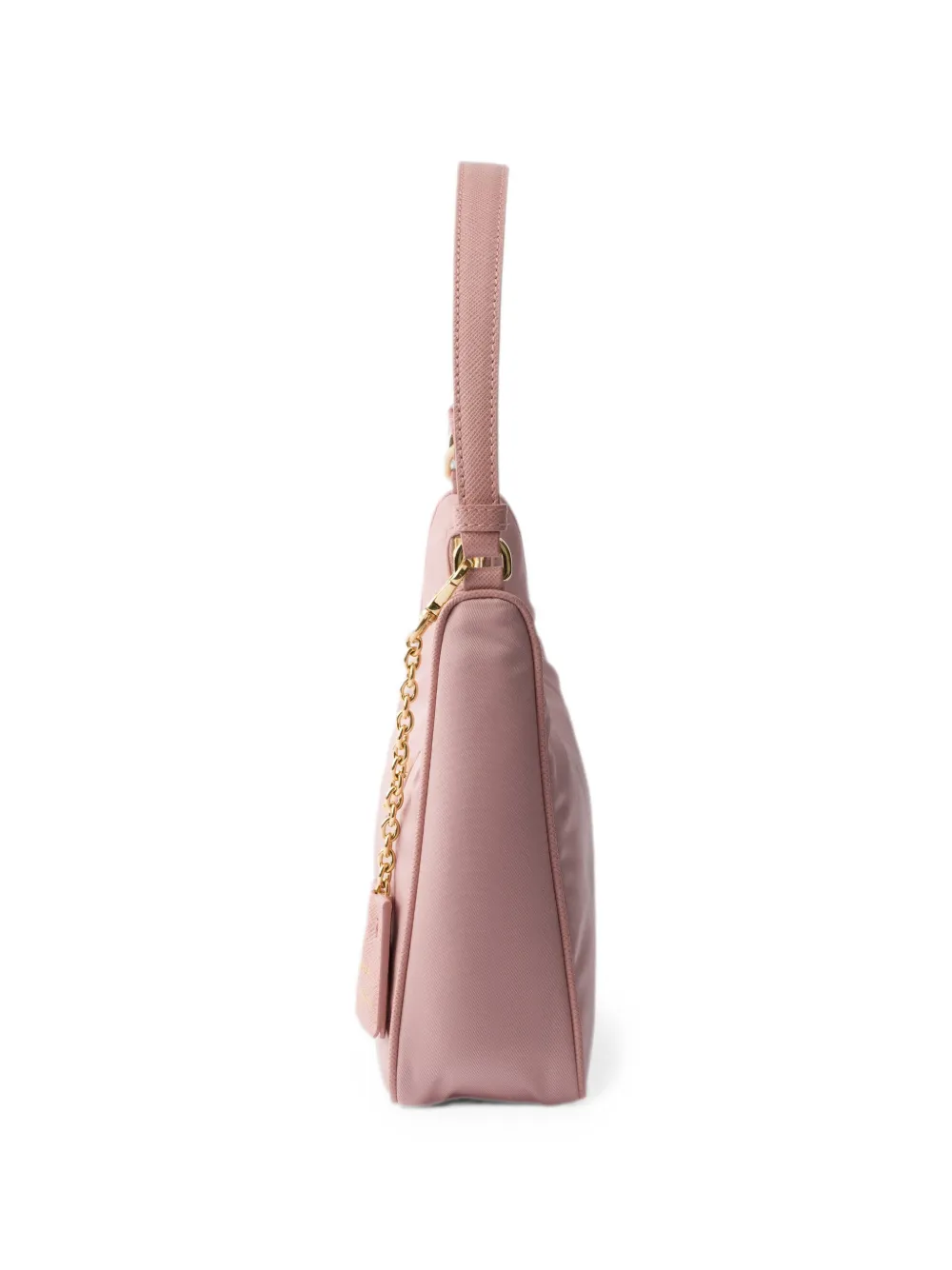 Prada Re-Edition 2005 mini-tas van Re-Nylon en Saffiano Roze
