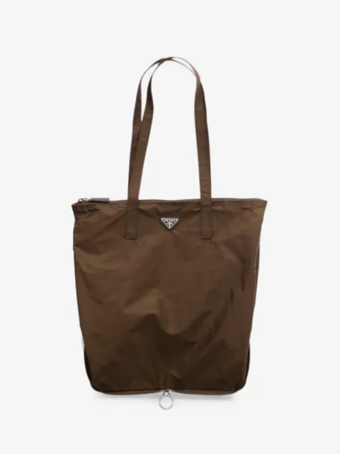 Prada サフィアーノレザーペンダント&リナイロン ハンドバッグ