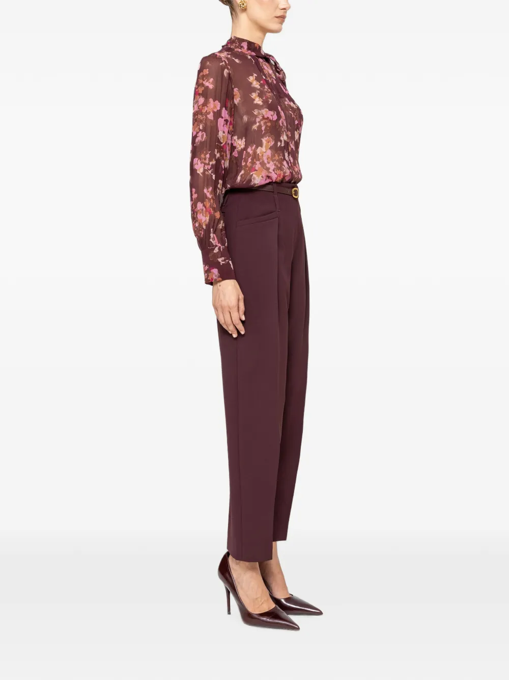 NISSA Blouse met bloemenprint Bruin