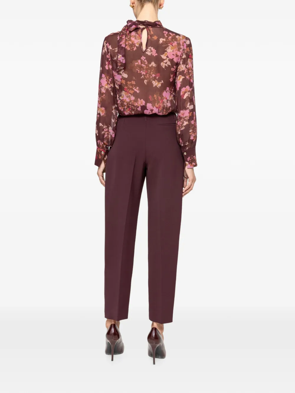 NISSA Blouse met bloemenprint Bruin