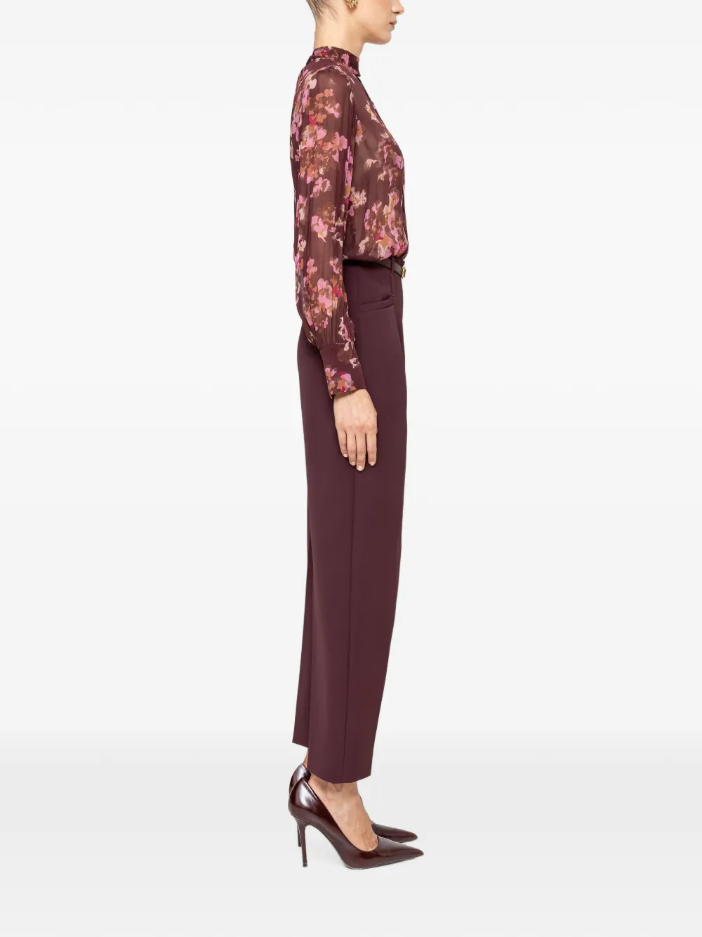 NISSA Blouse met bloemenprint Bruin