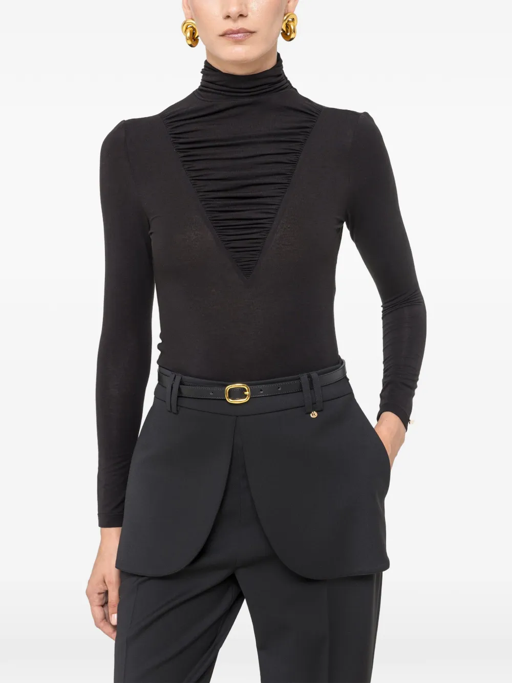 NISSA lyocell-wool-blend turtleneck top