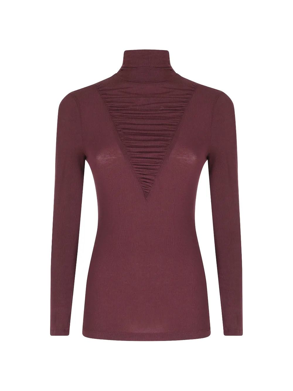 NISSA lyocell wool-blend turtleneck top - Rosso