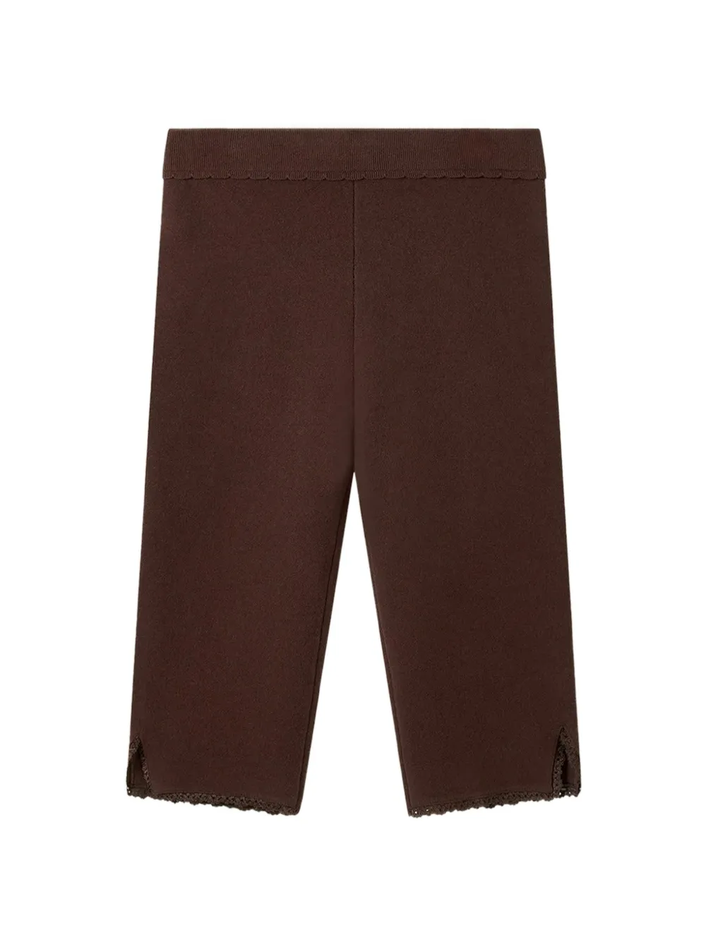 House of Sunny crochet-trim side-slit trousers - Braun