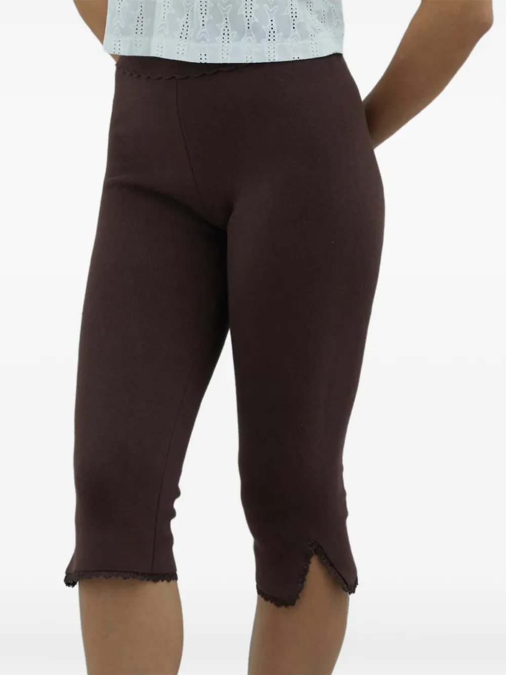 House of Sunny Broek met split en gehaakte afwerking Bruin