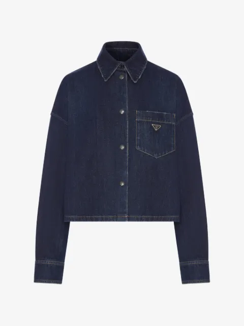 Prada logo-plaque denim jacket