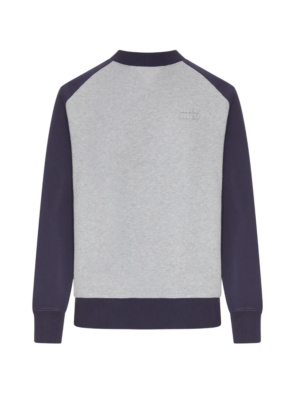 Miu Miu raglan-sleeve logo-embroidered sweatshirt - Grau