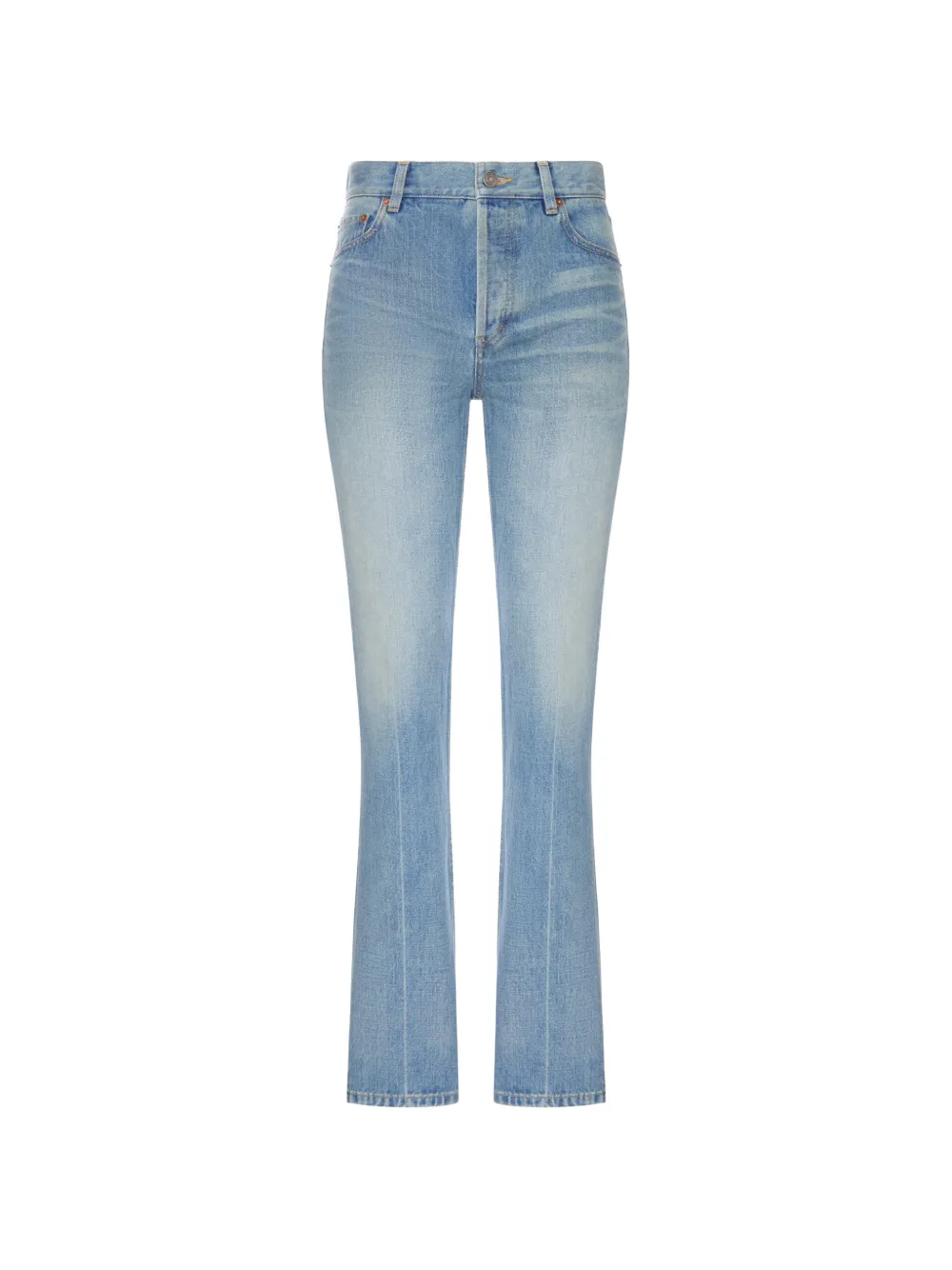 Saint Laurent Halbhohe Straight-Leg-Jeans - Blau