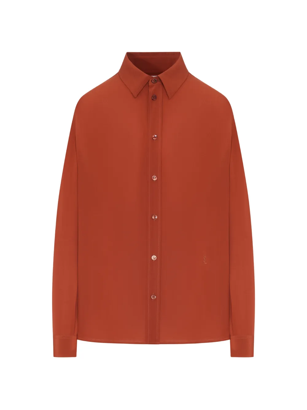 Saint Laurent long-sleeve silk shirt - Arancione