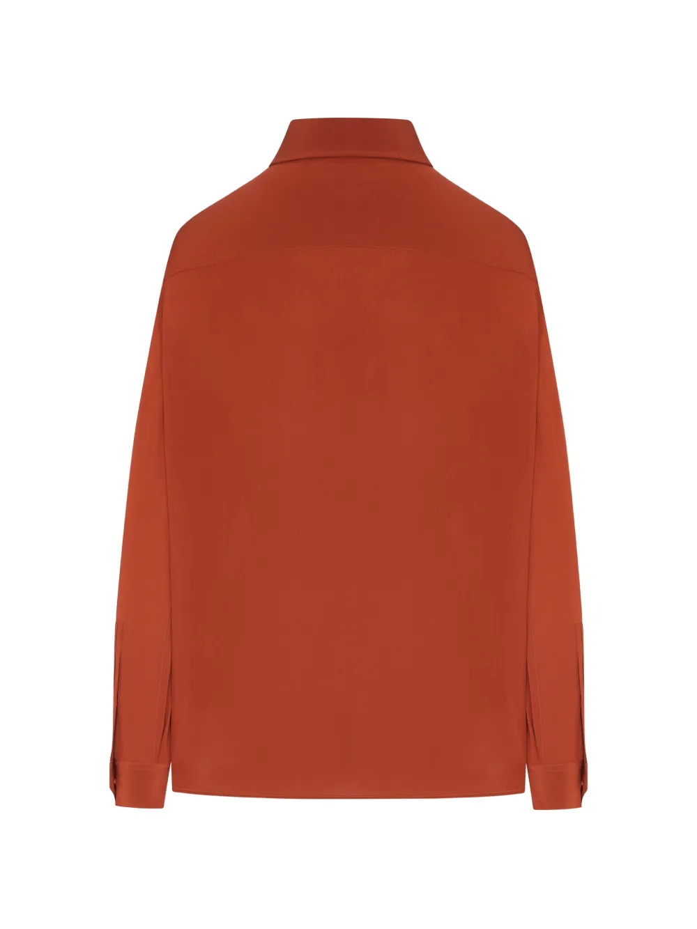 Saint Laurent Cassandre Silk Shirt in Orange, view 2