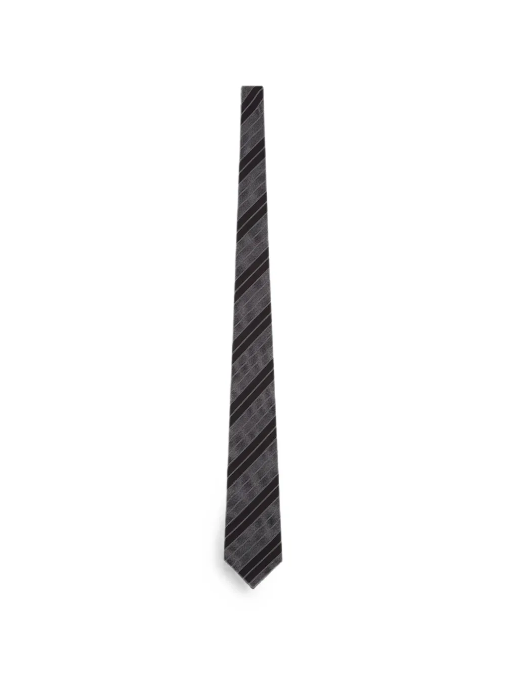 Saint Laurent wide striped tie in silk jacquard - Schwarz